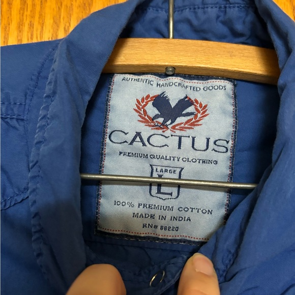 Cactus Pearl Snap Button Down Long Sleeve Shirt - Picture 3 of 8